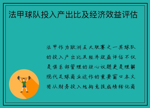 法甲球队投入产出比及经济效益评估